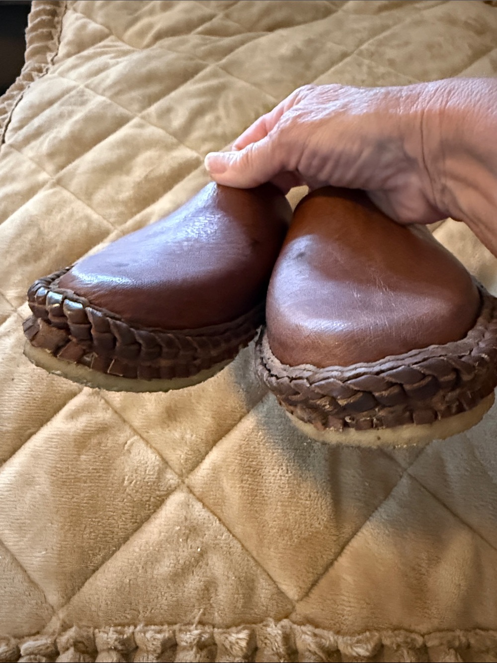 Mohinders Handmade  Brown Leather Slip-On Mule Loafers - Picture 6 of 12